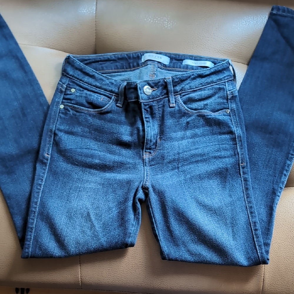 Guess Blue Skinny Jeans with Classic Denim Fading